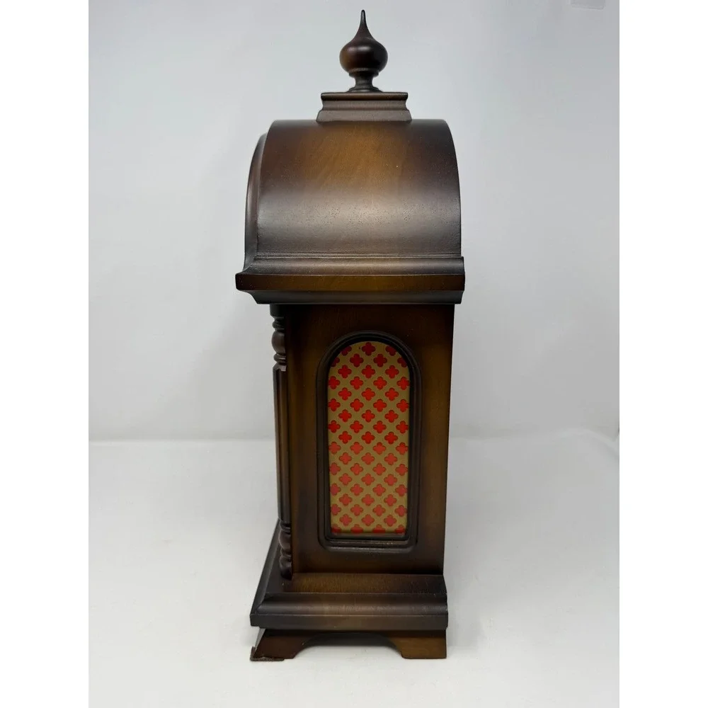 Vintage Schmeckenbecher Mantel Clock West Germany Wood Case Pendulum Winding Key